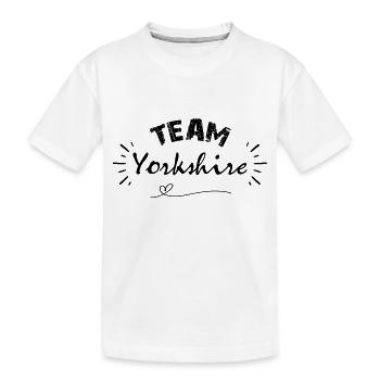 Team Yorkshire, idée cadeau pour ami des chiens - T-shirt bio Premium Enfant - blanc - Devant