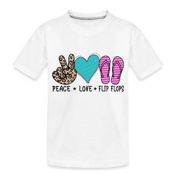 Paix Amour - T-shirt bio Premium Enfant - blanc - Devant