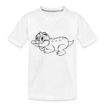 Baby-Krokodil - Kinder Premium Bio T-Shirt - Weiß - Vorne