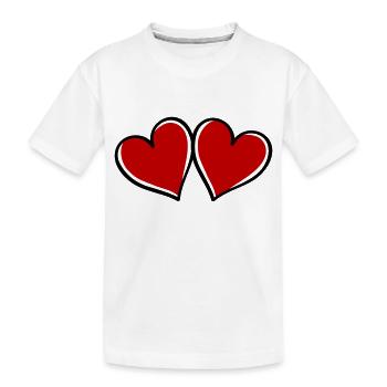 love hearts - Kinder Premium Bio T-Shirt - Weiß - Vorne