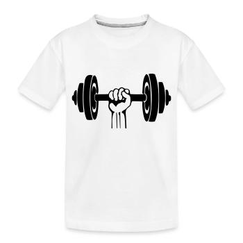 Haltère à main - T-shirt bio Premium Enfant - blanc - Devant