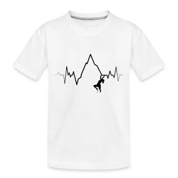Ecg Heartbeat Graphic Bouldering Mountaineering Bo - Kids' Premium Organic T-Shirt - white - Front
