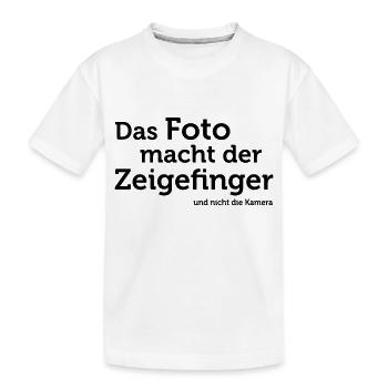 Das Foto macht der Zeigefinger - Kinder Premium Bio T-Shirt - Weiß - Vorne