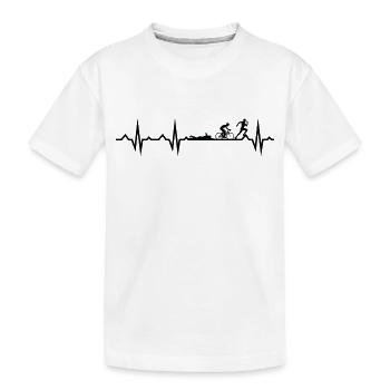 Triathlon, Swimming, Running, Cycling, Sports - Kids' Premium Organic T-Shirt - white - Front