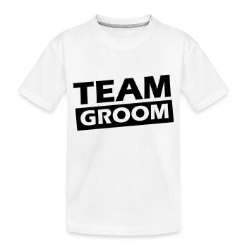 Citation de mariage du marié de l’équipe - T-shirt bio Premium Enfant - blanc - Devant