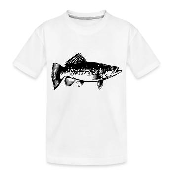 Pike Fish Silhouette - Kids' Premium Organic T-Shirt - white - Front