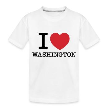 I Love Washington | I Heart Washington - Kids' Premium Organic T-Shirt - white - Front