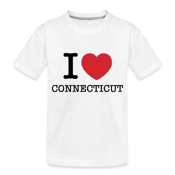 Ich liebe Connecticut | I Heart Connecticut - Kinder Premium Bio T-Shirt - Weiß - Vorne