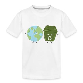 Le recyclage sur terre main dans la main - T-shirt bio Premium Enfant - blanc - Devant
