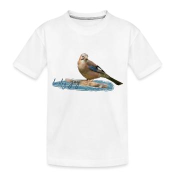 Eichelhäher - Kinder Premium Bio T-Shirt - Weiß - Vorne