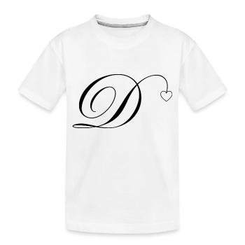 Lettre d calligraphie cœur - T-shirt bio Premium Enfant - blanc - Devant