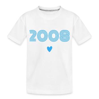 Né en 2008 garçon - T-shirt bio Premium Enfant - blanc - Devant
