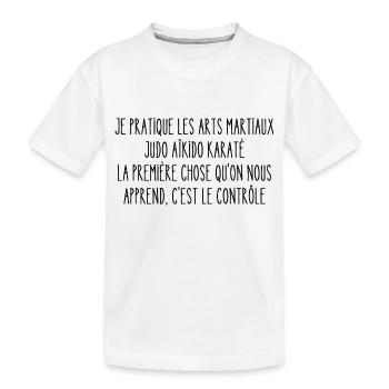 je pratique les arts martiaux - T-shirt bio Premium Enfant - blanc - Devant