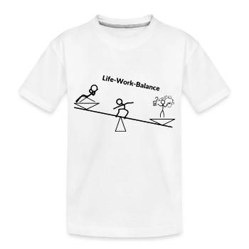 Life Work Balance - Kids' Premium Organic T-Shirt - white - Front