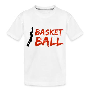 basketballer silhouette - Kinder Premium Bio T-Shirt - Weiß - Vorne