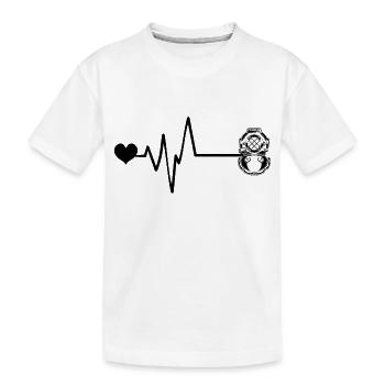 Apnoe Tauchen Puls Herz - Kinder Premium Bio T-Shirt - Weiß - Vorne