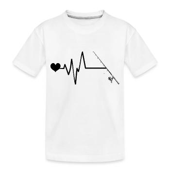 Canne à pêche Heartbeat - T-shirt bio Premium Enfant - blanc - Devant