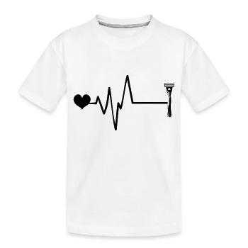 Razor Blade Pulse Heart Love - Kids' Premium Organic T-Shirt - white - Front