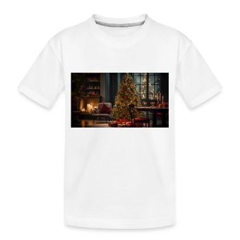 Scène de Noël avec un sapin de Noël - T-shirt bio Premium Enfant - blanc - Devant