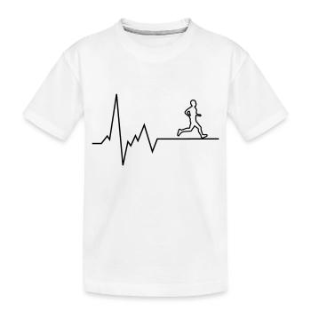 Heartbeat Runner - Kids' Premium Organic T-Shirt - white - Front