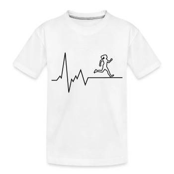 Heartbeat Runner - Kids' Premium Organic T-Shirt - white - Front