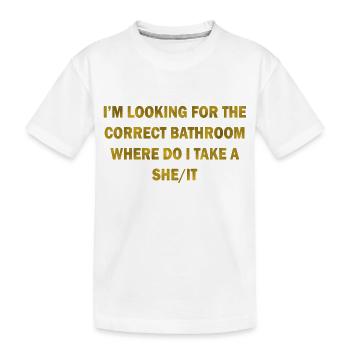 SALLE DE BAIN CORRECTE PRENDRE UNE ELLE/ELLE - T-shirt bio Premium Enfant - blanc - Devant