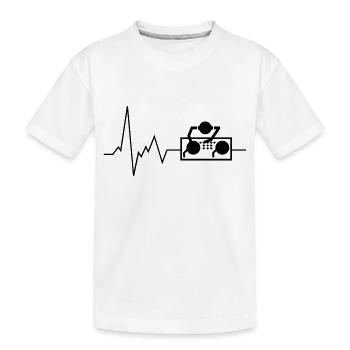 Herzschlag DJ Disk Jockey Musik Equalizer Mixer - Kinder Premium Bio T-Shirt - Weiß - Vorne