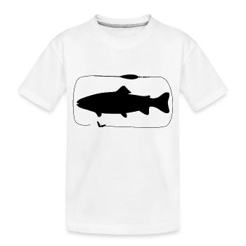 Trout Sbirolino assembly with bee maggot - Kids' Premium Organic T-Shirt - white - Front