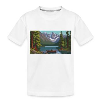 Banff National Park, Canada - Pixel Art - Kids' Premium Organic T-Shirt - white - Front