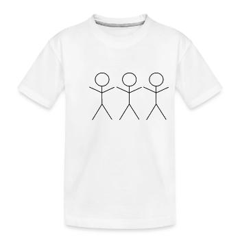 3 Strichmännchen - Kinder Premium Bio T-Shirt - Weiß - Vorne