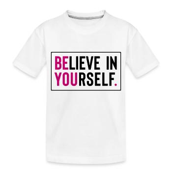 be you - Kinder Premium Bio T-Shirt - Weiß - Vorne
