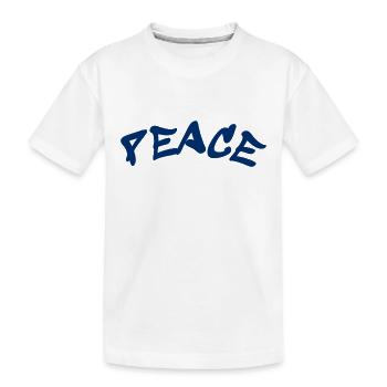 Slogan Paix et Amour - Frieden - T-shirt bio Premium Enfant - blanc - Devant