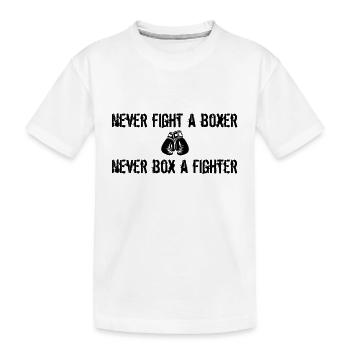 Never fight a boxer - Kids' Premium Organic T-Shirt - white - Front
