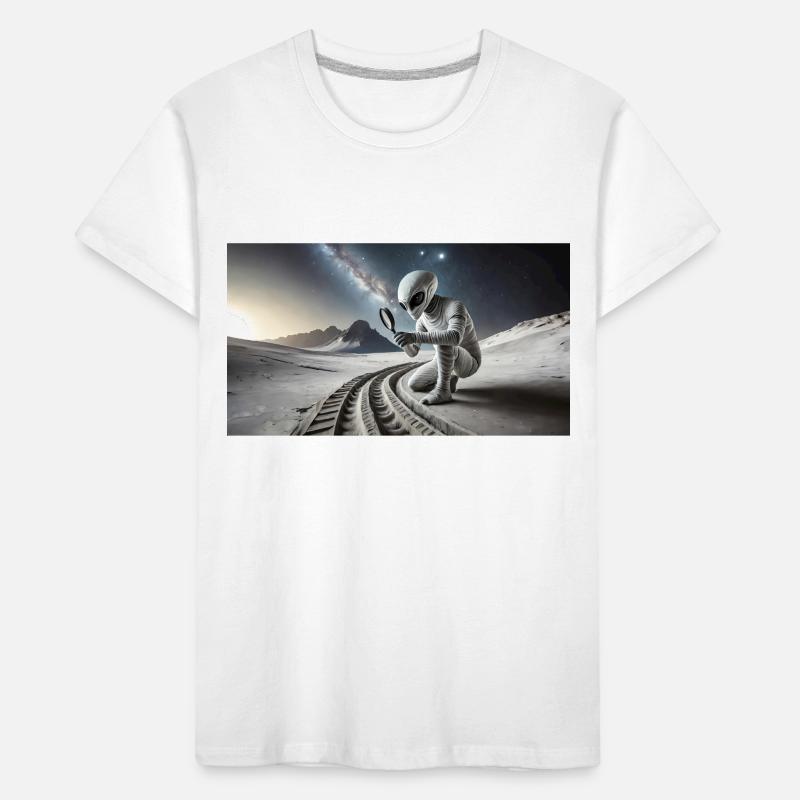 extraterrestre gris à la surface de la lune – observation de la lune T-shirt bio Premium Enfant