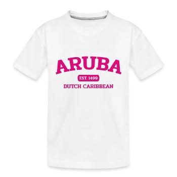 Aruba - Caraïbes néerlandaises - Est. 1499 Île des Caraïbes - T-shirt bio Premium Enfant - blanc - Devant