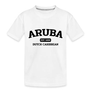 Aruba - Caraïbes néerlandaises - Est. 1499 Île des Caraïbes - T-shirt bio Premium Enfant - blanc - Devant