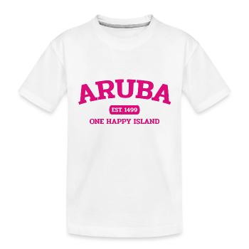 Aruba - Caraïbes néerlandaises - Est. 1499 Île des Caraïbes - T-shirt bio Premium Enfant - blanc - Devant
