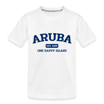 Aruba - Caraïbes néerlandaises - Est. 1499 Île des Caraïbes - T-shirt bio Premium Enfant - blanc - Devant