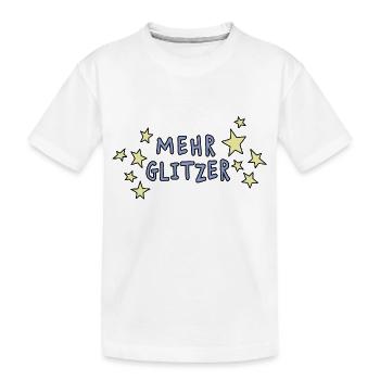 MehrGlitzer - Kinder Premium Bio T-Shirt - Weiß - Vorne