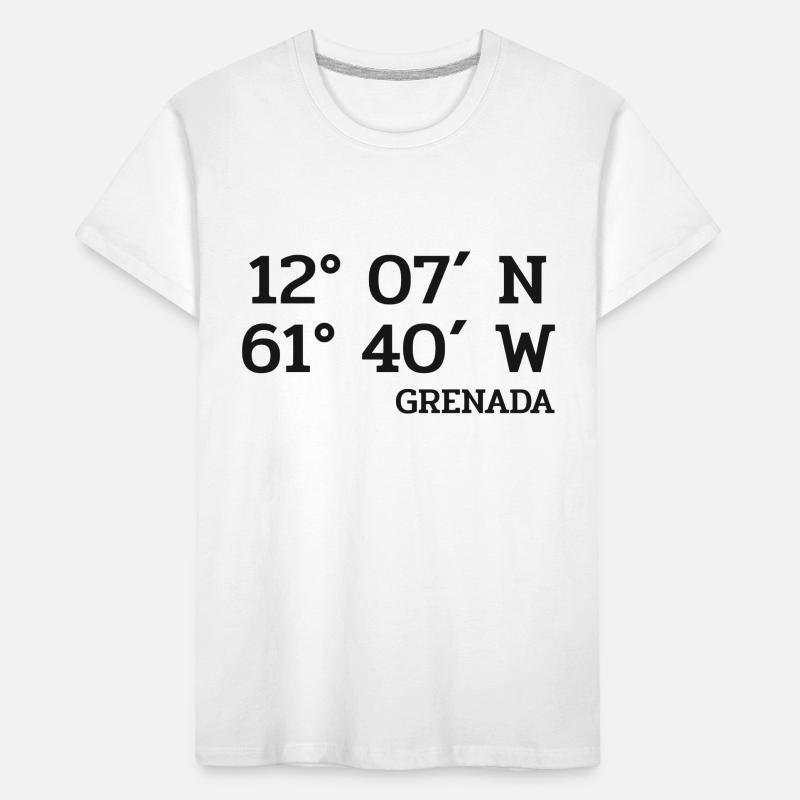 Grenada Coordinates - Coordinates - Caribbean Kids' Premium Organic T-Shirt