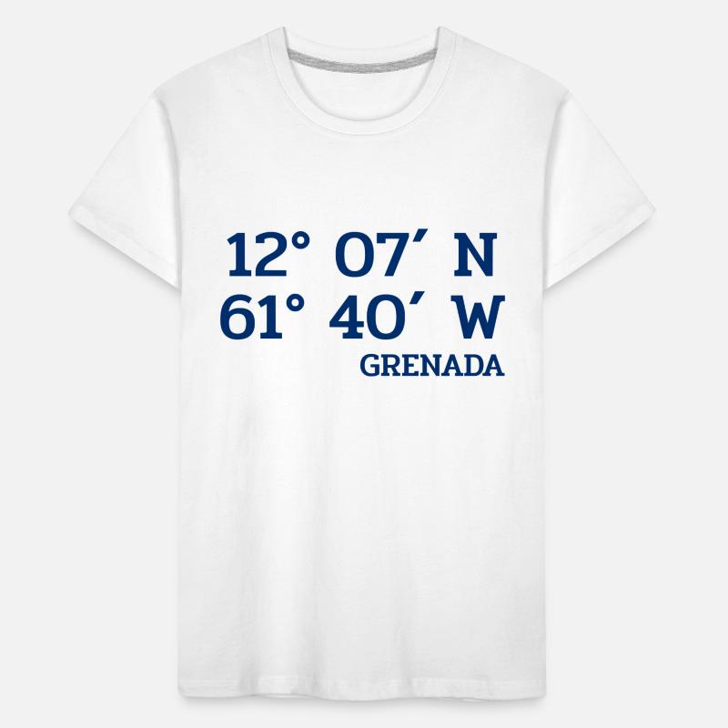 Grenada Coordinates - Coordinates - Caribbean Kids' Premium Organic T-Shirt