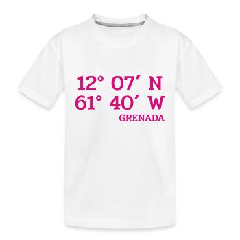 Grenada Coordinates - Koordinaten - Karibik - Kinder Premium Bio T-Shirt - Weiß - Vorne