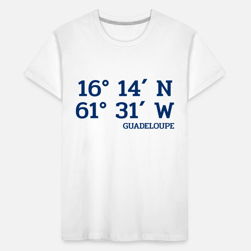 Guadeloupe Coordinates - Coordinates - Caribbean Kids' Premium Organic T-Shirt