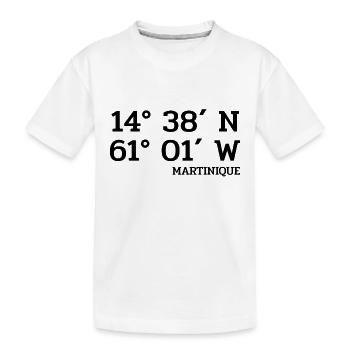 Martinique Coordinates - Koordinaten - West Indies - Kids' Premium Organic T-Shirt - white - Front