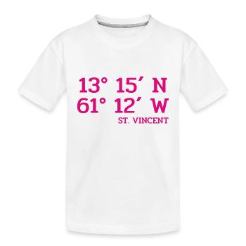 Coordonnées Saint-Vincent - Koordinaten West Indies - T-shirt bio Premium Enfant - blanc - Devant