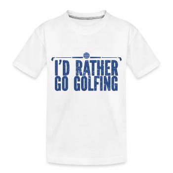 Golf - Golfclub Goldspieler Birdie Elite Luxus - Kinder Premium Bio T-Shirt - Weiß - Vorne