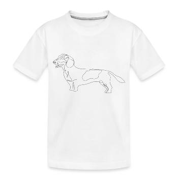 Dackel Moritz - Kinder Premium Bio T-Shirt - Weiß - Vorne
