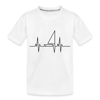 Segelboot Heartbeat Segelboot - Kinder Premium Bio T-Shirt - Weiß - Vorne