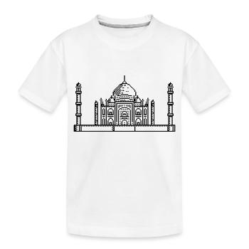1Bit Pixel Taj Mahal - Kids' Premium Organic T-Shirt - white - Front
