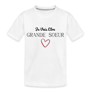 Ich werde eine große Schwester sein - Kinder Premium Bio T-Shirt - Weiß - Vorne